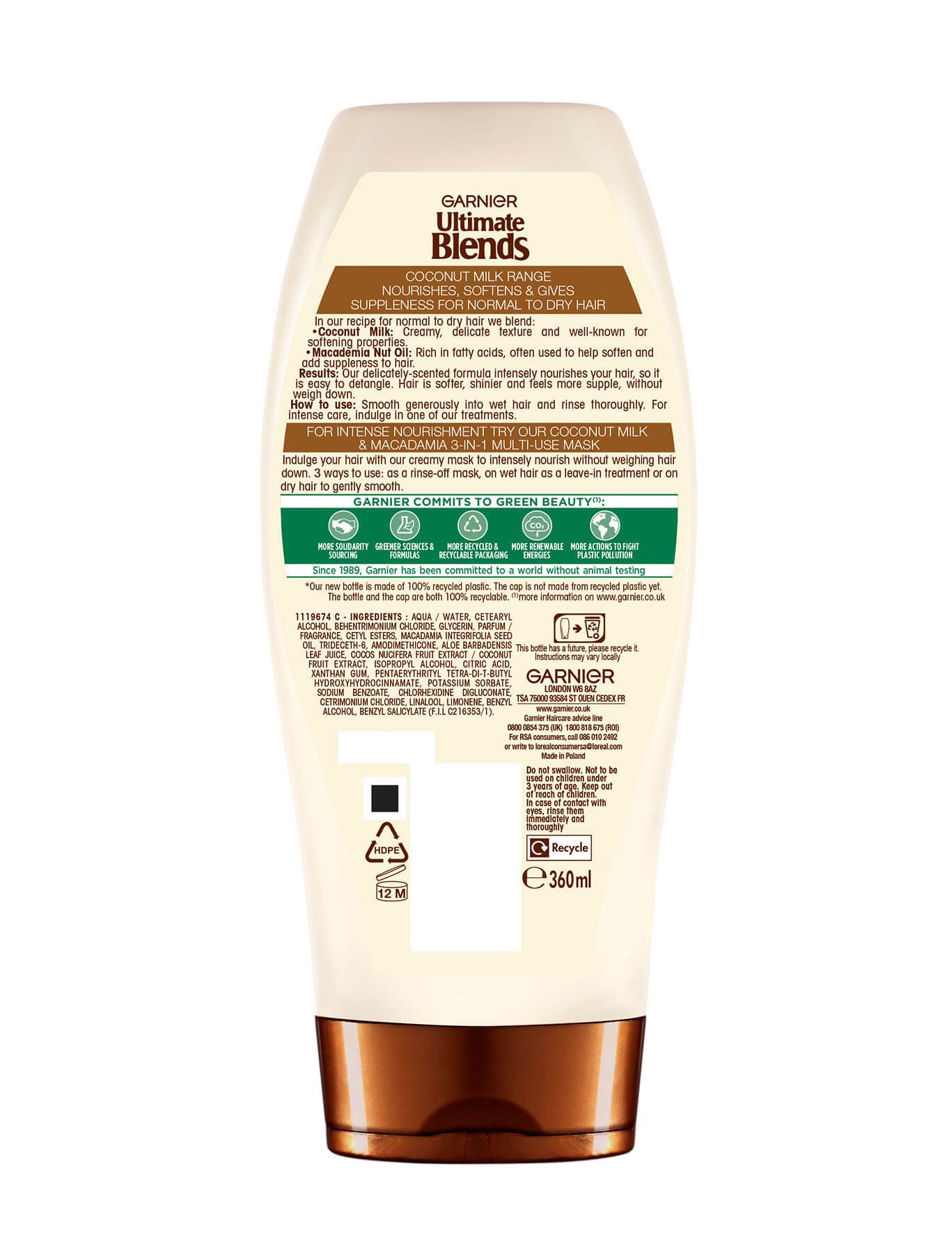 Ultimate Blends Coc Milk Condtioner back of Pack